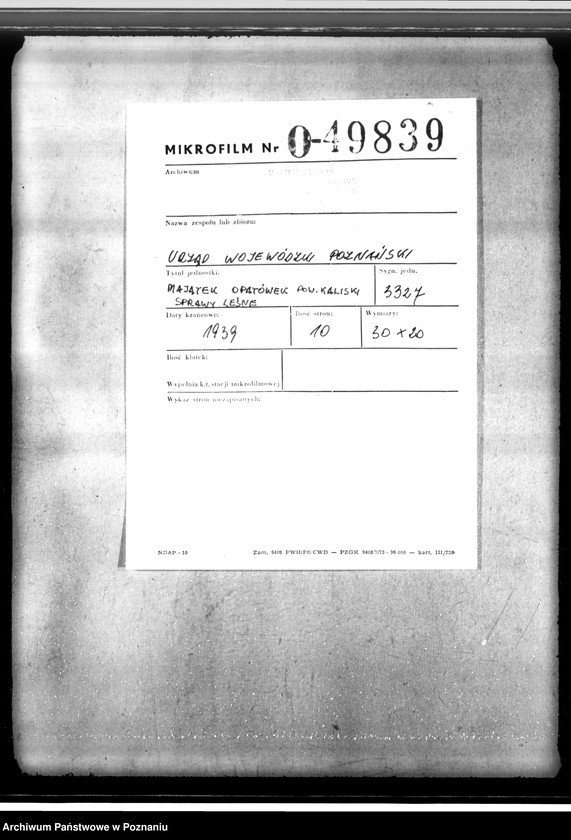 Obraz 2 z jednostki "Majątek Opatówek powiat kaliski sprawy leśne"