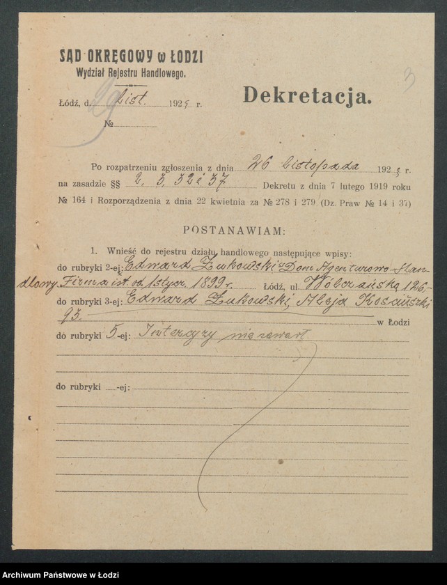 Obraz 5 z jednostki "Edmund Żukowski- Dom Agenturowo-Handlowy"