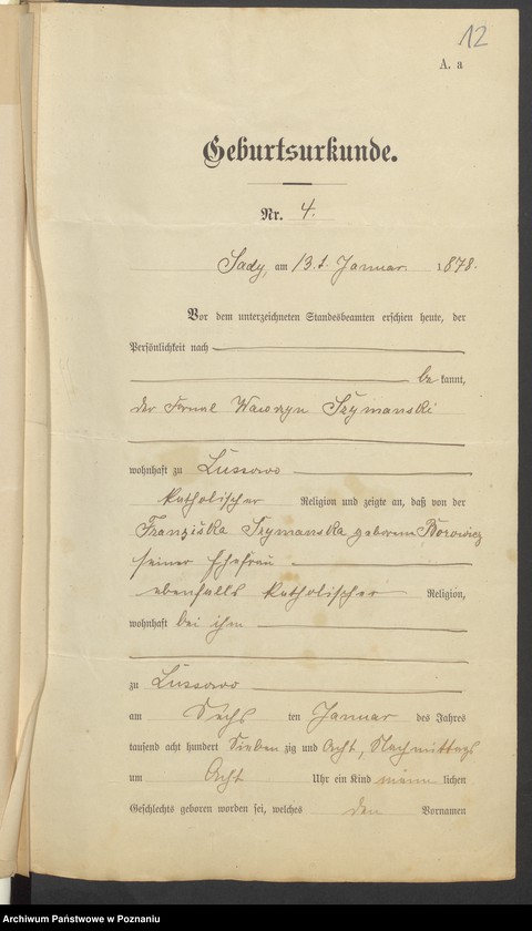 Obraz 14 z jednostki "Die von den Verlobten beigebrachten Urkunden zur Eheschliessung pro 1901. Vol XV"