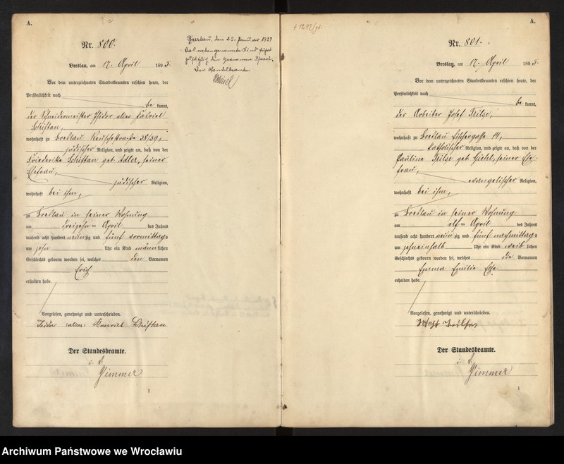 image.from.unit.number "Geburts-Haupt-Register Breslau I 1895 Band 3"