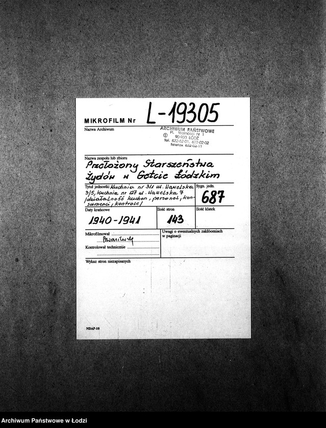 Obraz 2 z jednostki "[Kuchnia nr 311, ul. Wawelska 3/5. Kuchnia nr 127, ul. Wawelska 7. Działalność kuchni, personel, konsumenci, kontrole]"