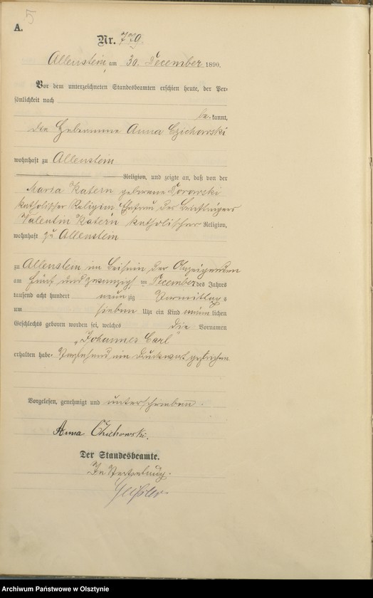 image.from.unit.number "Geburts-Haupt-Register Tom IV,Nr 776 - 781"