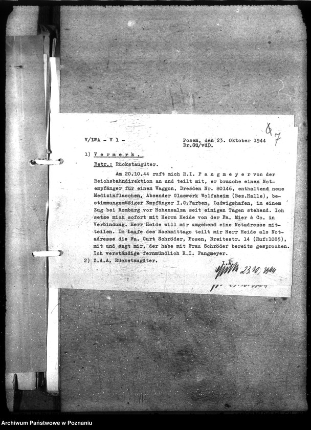 Obraz 11 z jednostki "Rückstandgüter. Behandlung und Verwertung - nicht Warschau. Erlasse, Sondervorschriften"