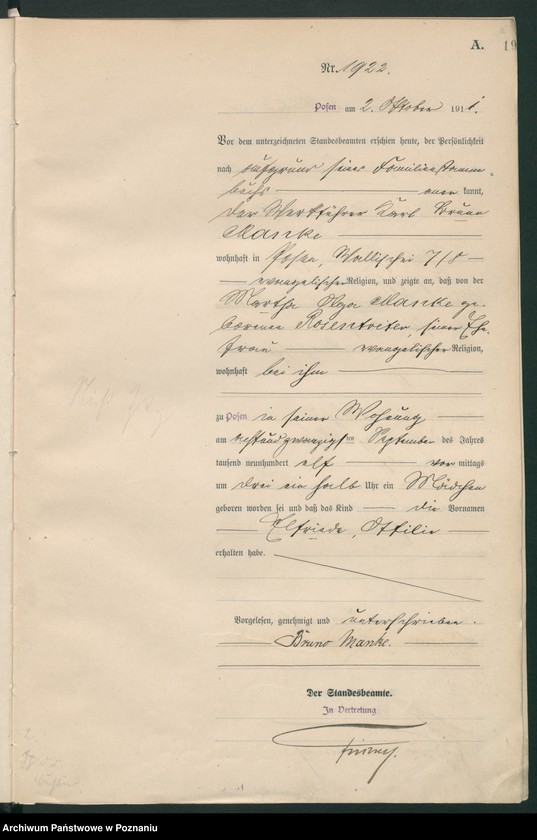 Obraz 20 z jednostki "Księga miejscowa urodzeń tom V-VI [Rejestr główny urodzeń]"