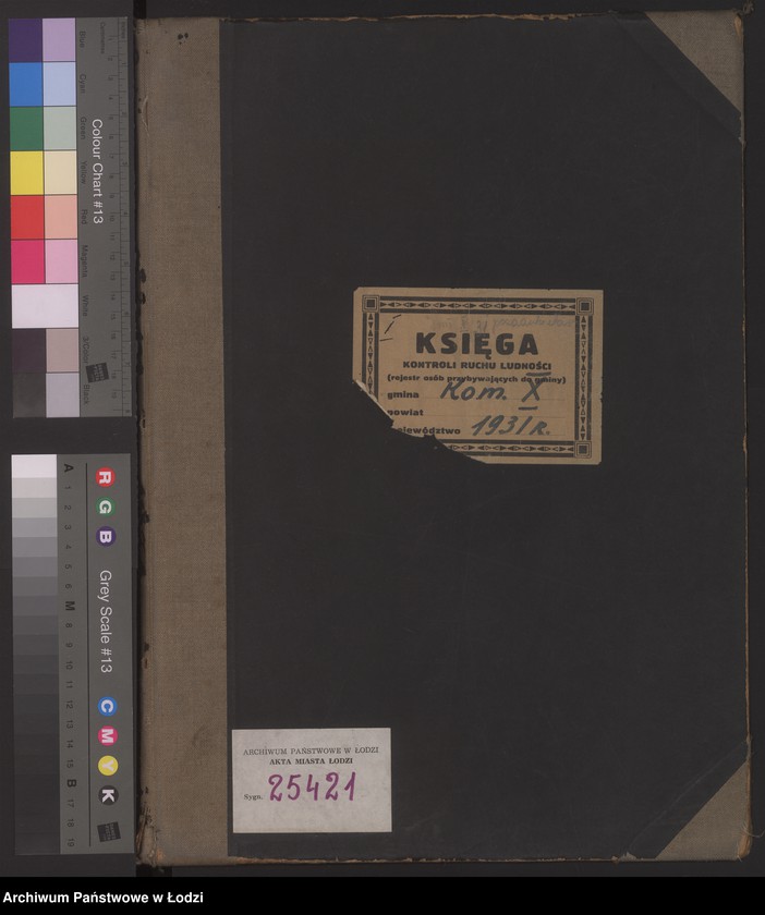 Obraz 2 z jednostki "Księga kontroli ruchu ludności (rejestr osób przybywających do gminy) Łódź, zameldowania pozaankietowe, komisariat X, nr 1-1194"