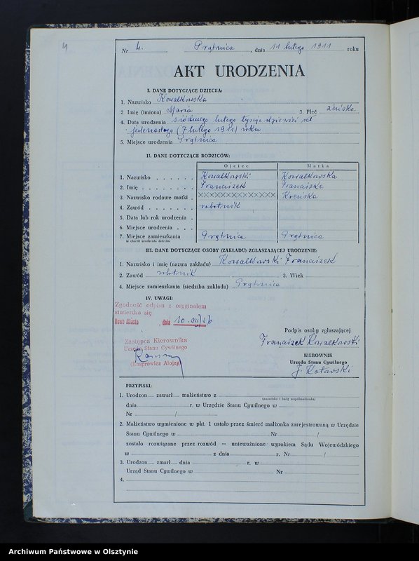 image.from.unit.number "Księga urodzeń Nr 1 - 57, 1-57, 1-74 /przepisana w języku polskim z oryginału niemieckiego w dniu 10.12.1956r./"