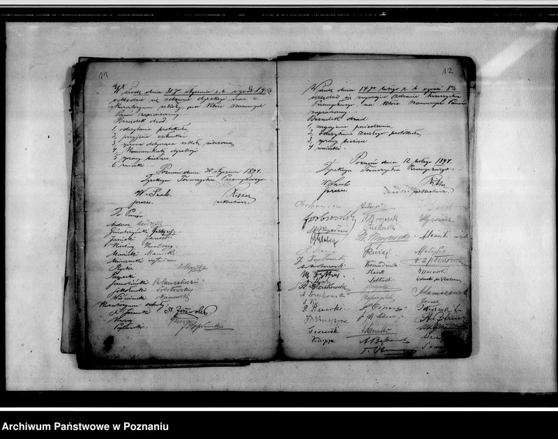 Obraz 12 z jednostki "Informacje o mających się odbyć zebraniach i podpisy członków- uczestników"