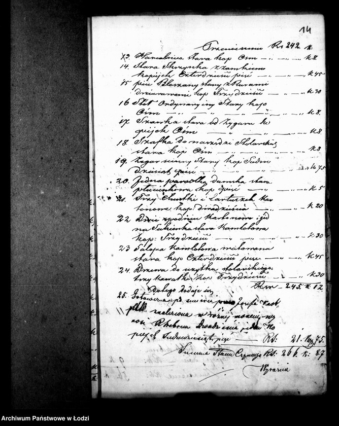 Obraz 18 z jednostki "Akta tyczące się spisu inwentarza pozostałości po zmarłych Franciszku i Beacie małżonkach Knispel dopełnionego i ustanowienia opieki nad nieletnim Franciszkiem Knispel"