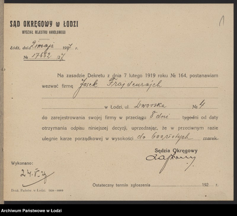 Obraz 3 z jednostki "Josek Frajdenrajch- drobna sprzedaż drzewa i desek"