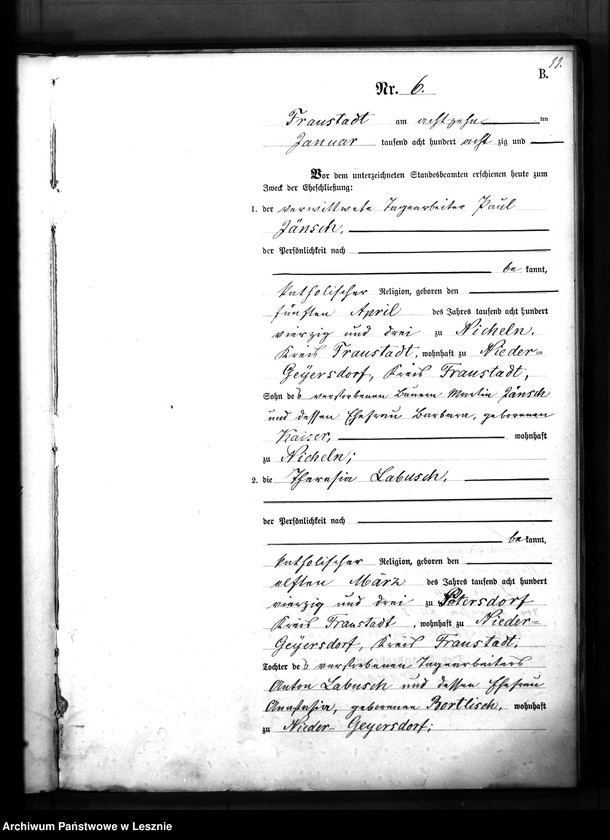 Obraz 14 z jednostki "[Księga małżeństw - Wschowa północ]"