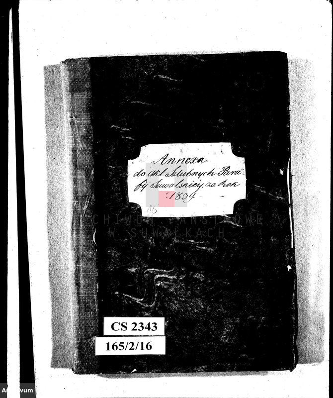 image.from.unit.number "Annexa do akt Ślubnych Parafii Suwalskiey za Rok 1839."
