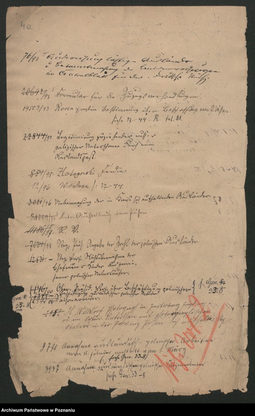 Obraz 11 z jednostki "A. gen. betr. das polnische Flüchtlingswesen in der Provinz Posen. Hierzu Verzeichnis der ausgewiesenen Ausländer"