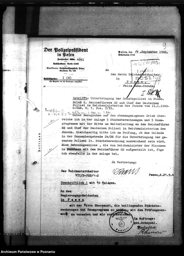 Obraz 17 z jednostki "Neubau. Schutzpolizeikaserne Posen"