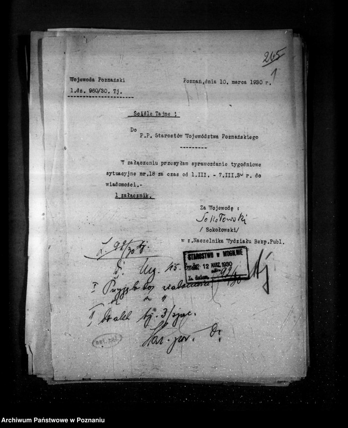 Obraz 5 z jednostki "Sprawozdania sytuacyjne tygodniowe za czas od 1 marca do dnia 28 marca 1930 r. /nr 18-21/"