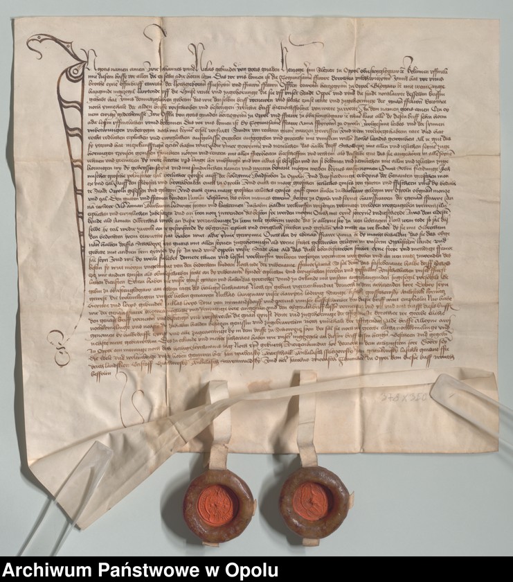 Obraz 3 z jednostki "Jan i Mikołaj, książęta śląscy, na Opolu, Głogówku etc. poświadczają, że stawiła się przed nimi Dorota Pillchwiczynn. Potwierdzają oni jej"