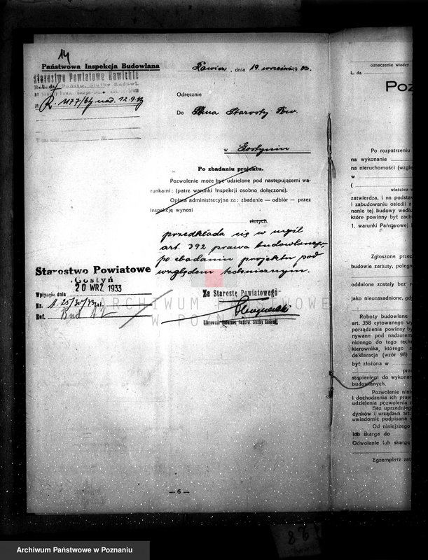 Obraz 18 z jednostki "Zatwierdzenie zakładu przemysłowego /tartak/ H. Drobińskiego w Poniecu pow. gostyński"