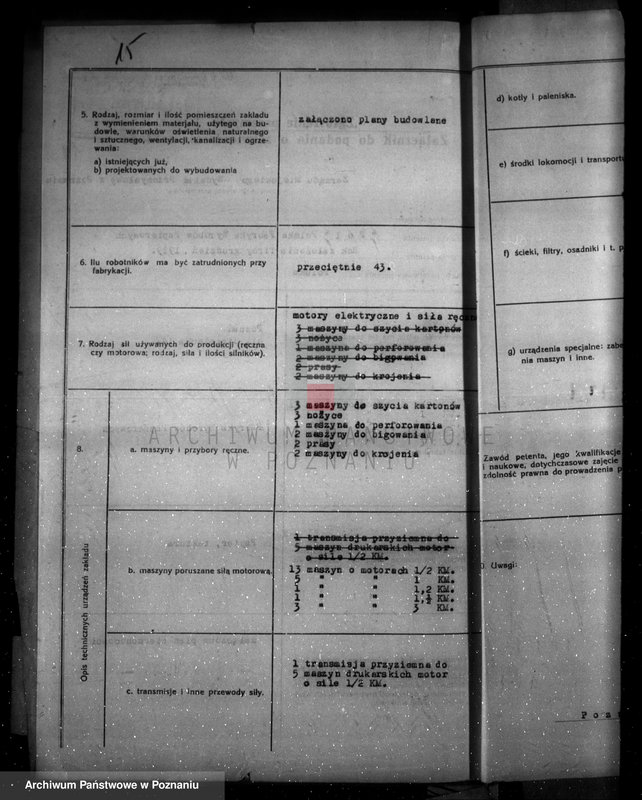 Obraz 19 z jednostki "Zatwierdzenie zakładu przemysłowego /fabryki wyrobów papierniczych firmy "Pol" w Poznaniu"