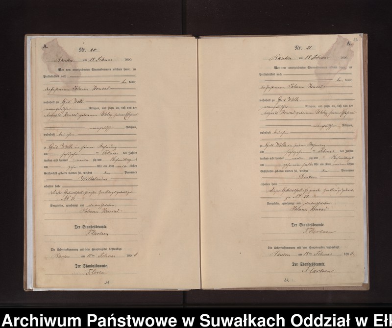 image.from.unit.number "Geburts-Neben-Register des Preussischen Standes-Amtes Neuhoff Kreis Loetzen"