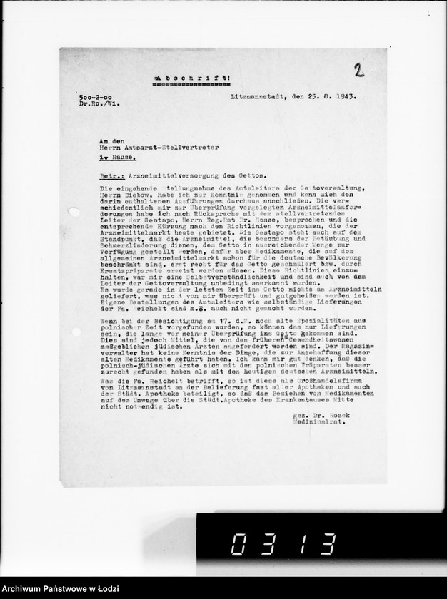 Obraz 6 z jednostki "Belieferung des Gettos mit Medikamenten"