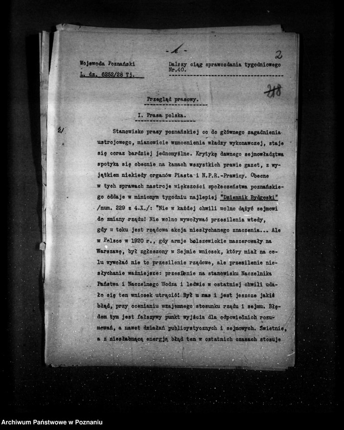 Obraz 6 z jednostki "Sprawozdania sytuacyjne tygodniowe za czas od 28 września do dnia 1 listopada 1928 r."