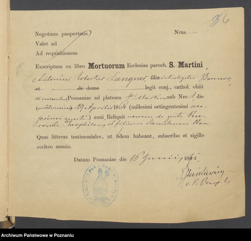 Obraz 8 z jednostki "Die von den Verlobten beigebrachten Urkunden zur Eheschliessung pro 1875"