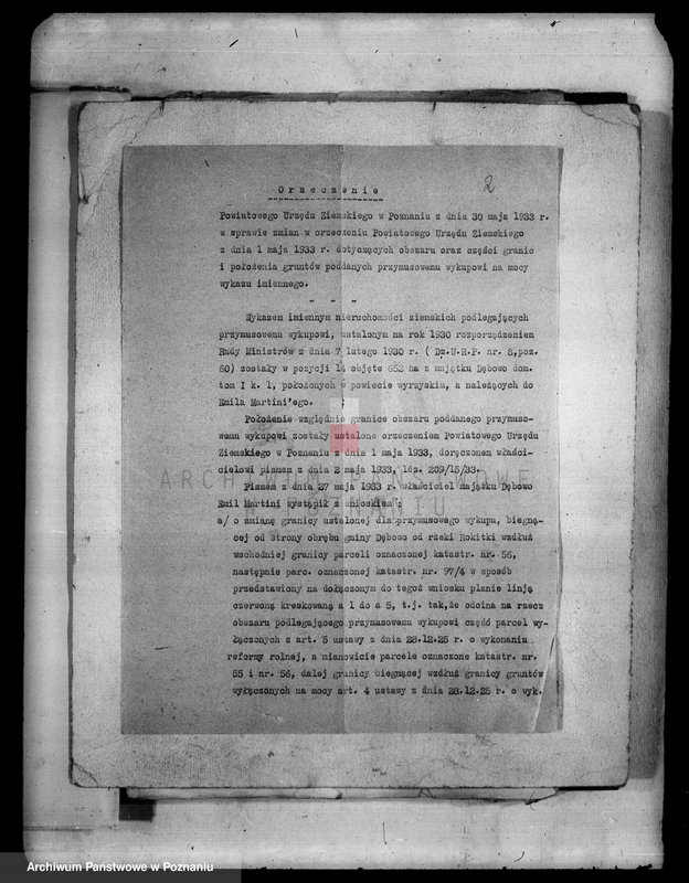 Obraz 7 z jednostki "Oszacowanie gruntów wykupionych przymusowo z nieruchomości ziemskiej Dębowo powiatu wyrzyskiego"