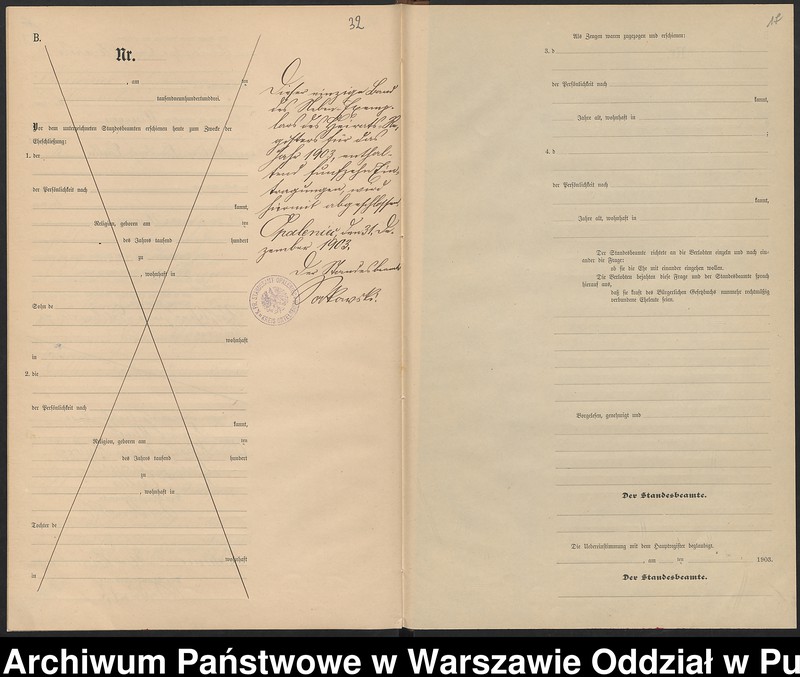 Obraz 20 z jednostki "Księga małżeństw parafii ewangelicko-augsburskiej w Opaleńcu"