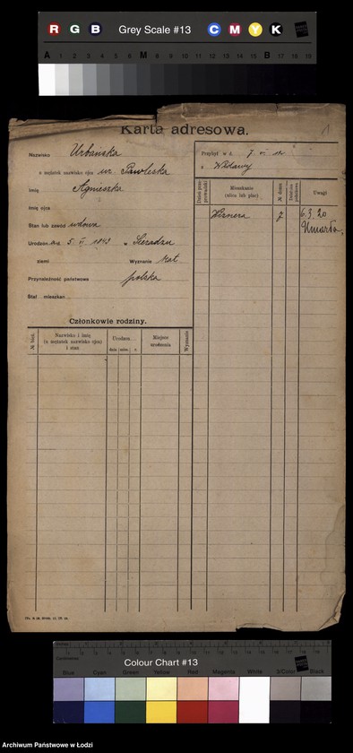 Obraz 3 z jednostki "[Spis ludności Łodzi] Urbańska - Użniak"