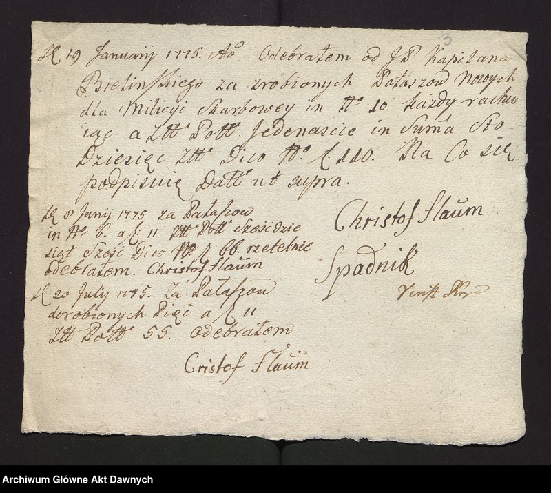 image.from.unit.number "Zbiór pism rozmaitych Wydziału Wojskowego tyczących, w. XVI - XVIII"