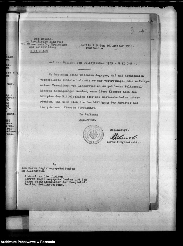 Obraz 13 z jednostki "Runderlasse betr. das mittlere Schulwesen"