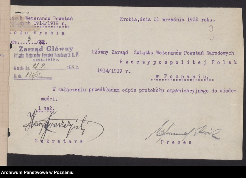 Obraz 13 z jednostki "Akta Koła Obrońców Lwowa i Małopolski Wsch. w Poznaniu."