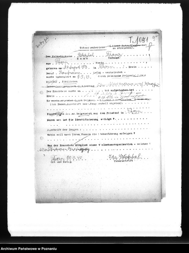 Obraz 13 z jednostki "Wykazy miejscowych Niemców, którzy zginęli w 1939 roku w różnych powiatach"