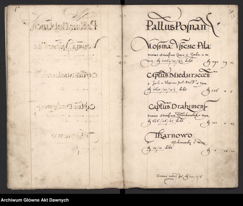 image.from.unit.number "Sumariusz pieniędzy i rejestr retenty piątej części z dochodów dóbr stołowych z terenów całej Rzeczpospolitej."