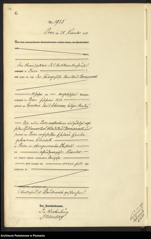 Obraz 14 z jednostki "Księga miejscowa zgonów tom V [Rejestr główny zgonów]"