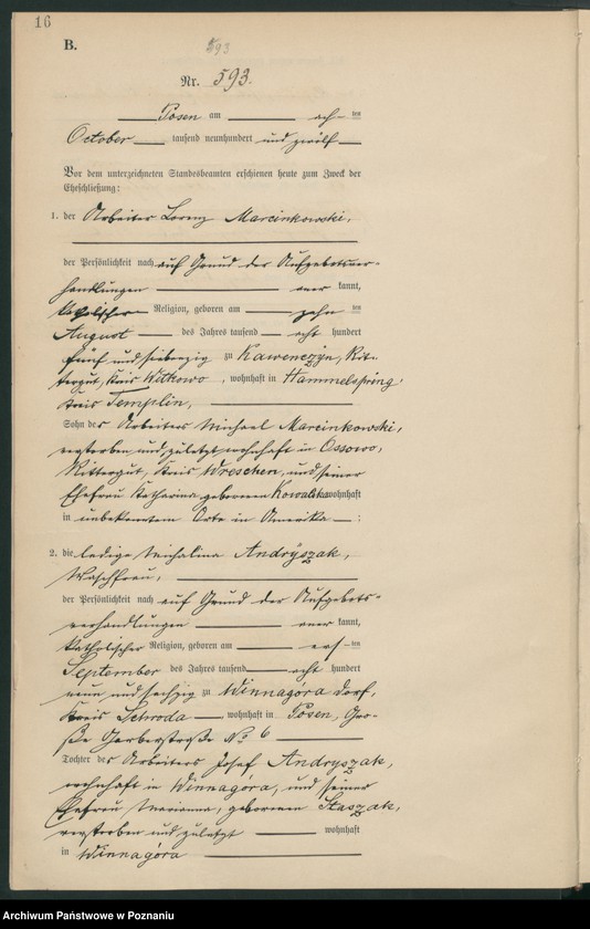 Obraz 18 z jednostki "Księga miejscowa małżeństw tom III [Rejestr główny małżeństw]"