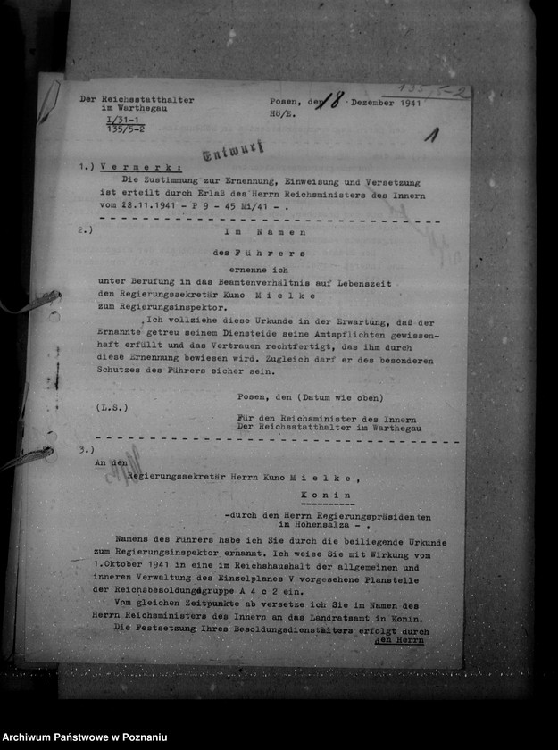 Obraz 5 z jednostki "Ernennungen und Versetzung der Angestellten"