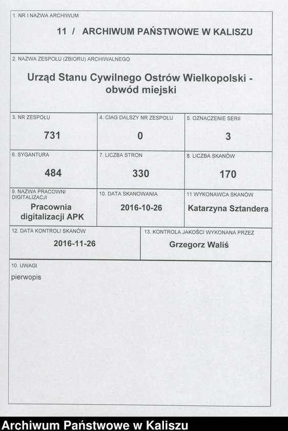 Obraz 1 z jednostki "[Księga zgonów]"