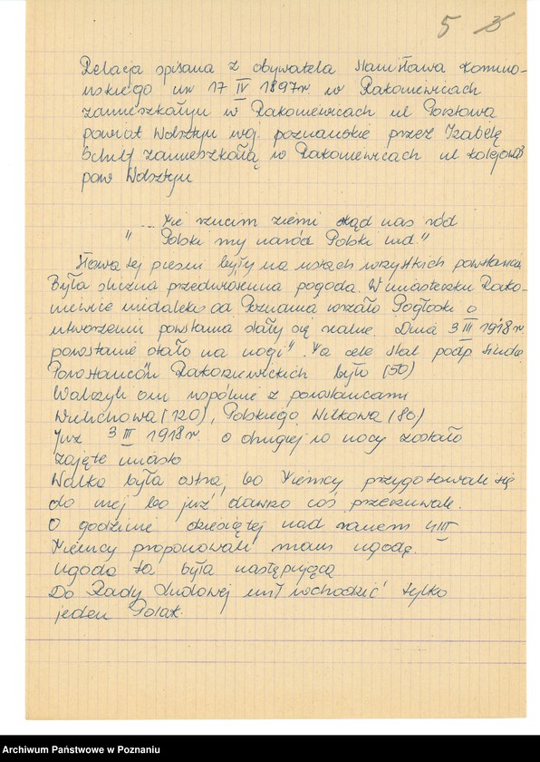 Obraz 16 z jednostki "Relacje i wspomnienia dotyczące powstania wielkopolskiego: 1. Rakoniewice, powiat Wolsztyn, województwo poznańskie, 2. Rawicz, powiat Rawicz, województwo poznańskie."