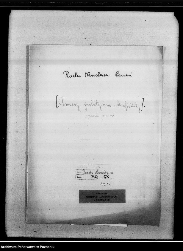 image.from.unit.number "Procesy polityczne, konfiskaty majątków. [Wycinki prasowe.]"