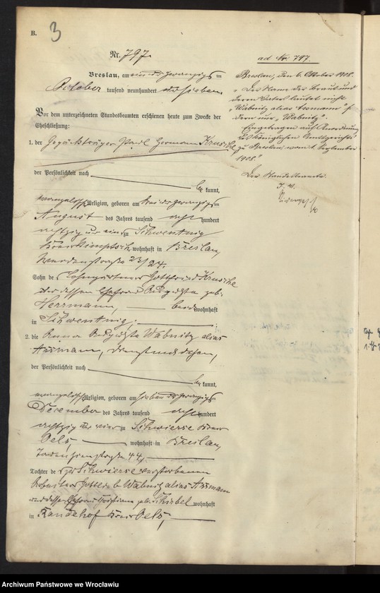 image.from.unit.number "Heiraths-Haupt-Register Breslau II 1907 Band 5"