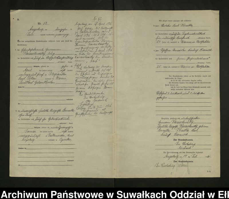 image.from.unit.number "[Heirats - Register (Neben - Register) Standesamt Angerburg einschl. der Bezirke, Gr. Strengeln, Prinowen und Kehlen Kreis Angerburg] No 50 bis 115"