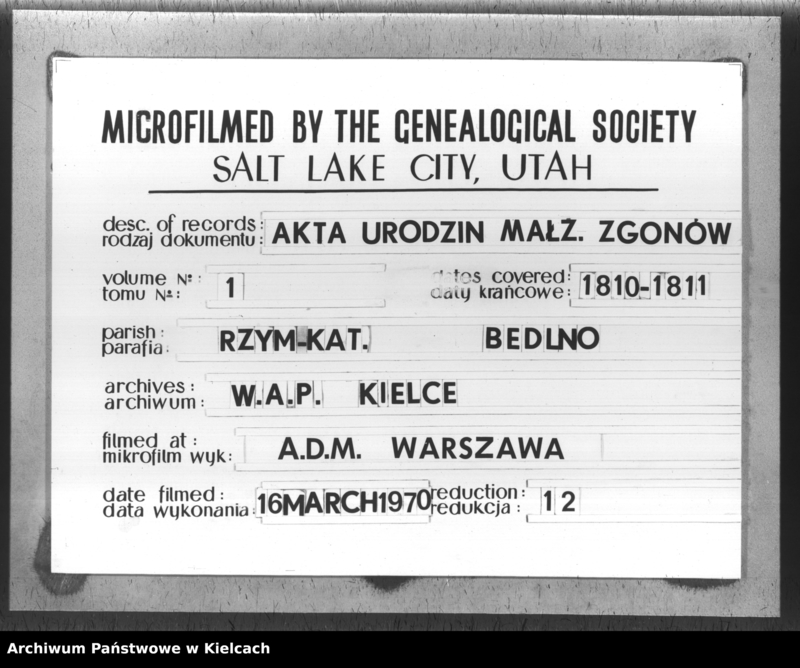 image.from.team "Akta stanu cywilnego Parafii Rzymskokatolickiej w Bedlnie"