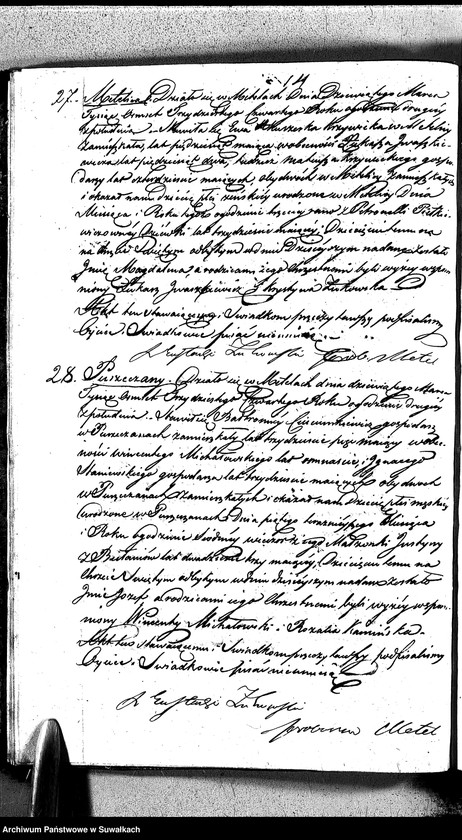 image.from.unit.number "Duplikat Aktów Urodzonych Umarłych i Zaślubionych Parafii Metelskiey z Roku 1834"