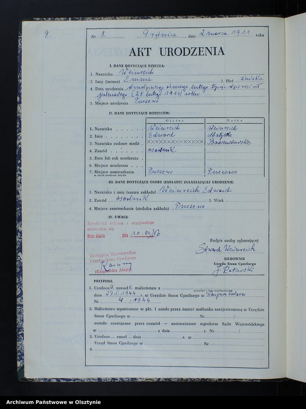 image.from.unit.number "Księga urodzeń Nr 1 - 57, 1-57, 1-74 /przepisana w języku polskim z oryginału niemieckiego w dniu 10.12.1956r./"
