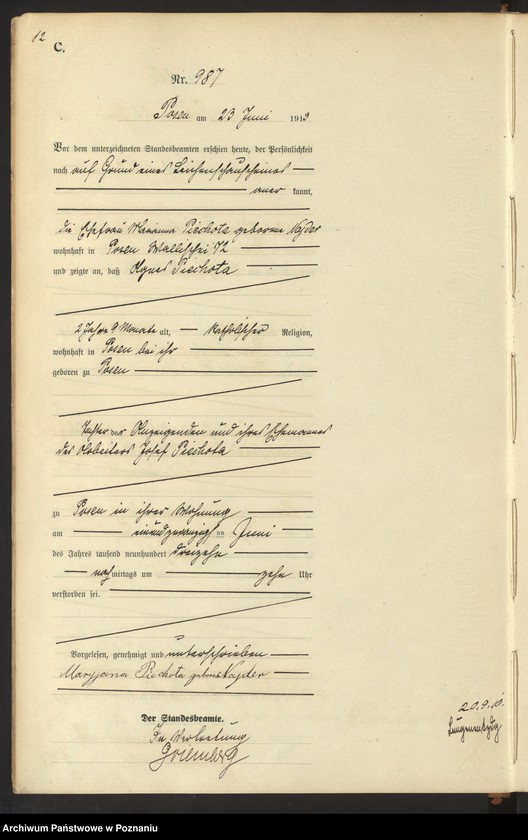 Obraz 14 z jednostki "Księga miejscowa zgonów tom III [Rejestr główny zgonów]"