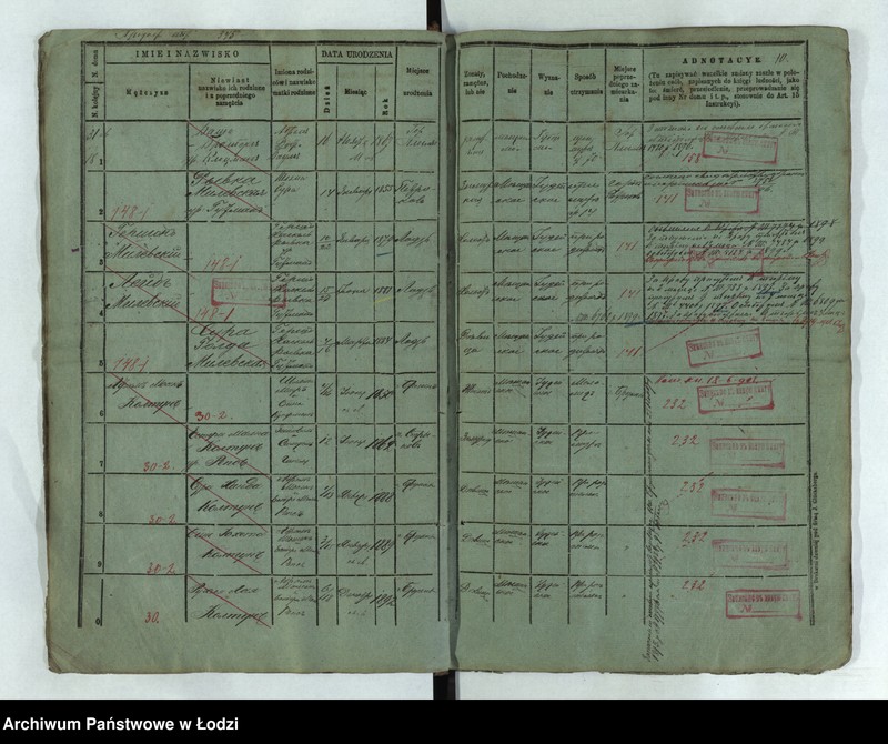 Obraz 11 z jednostki "Księga ludności stałej Łódź - cyrkuł I nowa dzielnica starozakonnych"