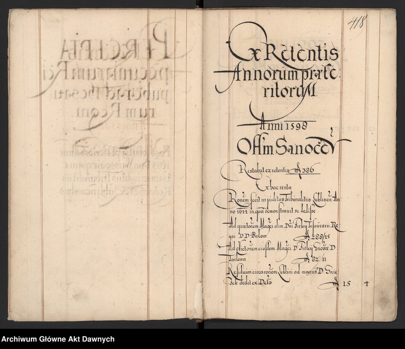 image.from.unit.number "Rachunki dotyczące rozmaitych dochodów publicznych oraz wydatki z lat 1598-1616 przedłożone na sejmie do zatwierdzenia."