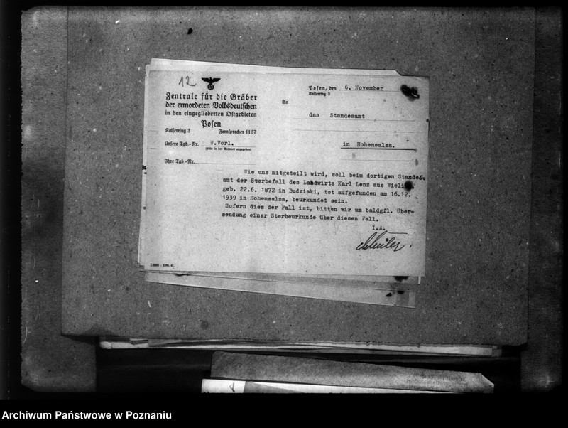 Obraz 18 z jednostki "Korespondencja w sprawie Niemców z różnych powiatów, którzy zginęli w 1939 roku"