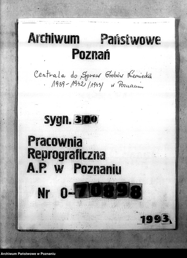 Obraz 1 z jednostki "Korespondencja w sprawie miejscowych Niemców, którzy zginęli w 1939 roku S - Z"