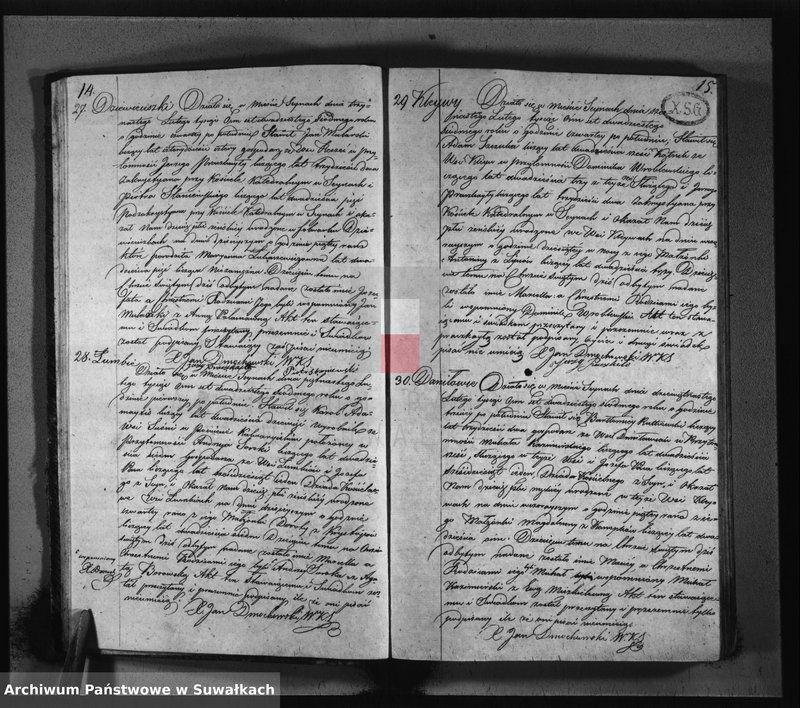 image.from.unit.number "Akta urodzonych, zaślubionych i umarłych parafij seyneńskiey z roku 1827."